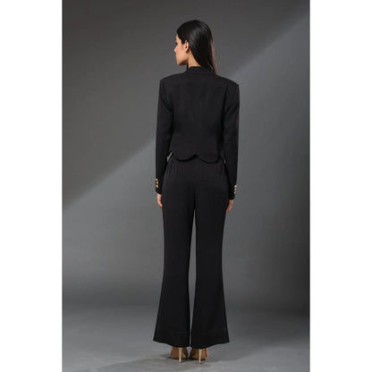 Zeefaa Hawaiin Crepe Flared Trousers