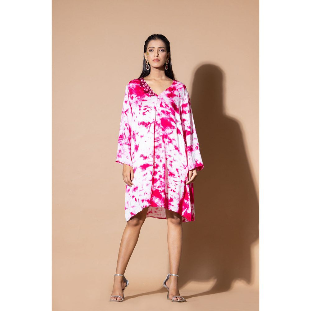 Zeefaa Magenta Cloud Burst Dress