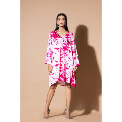 Zeefaa Magenta Cloud Burst Dress