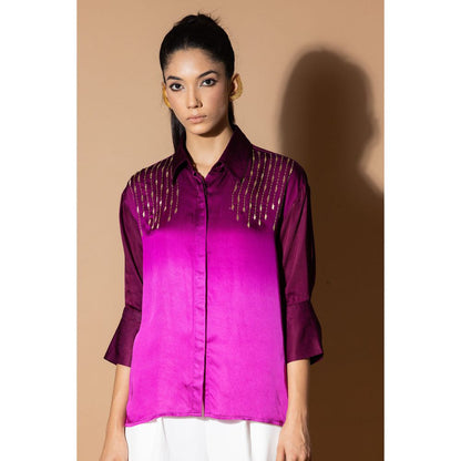 Zeefaa Southern Lights with Silver Stars Shirt