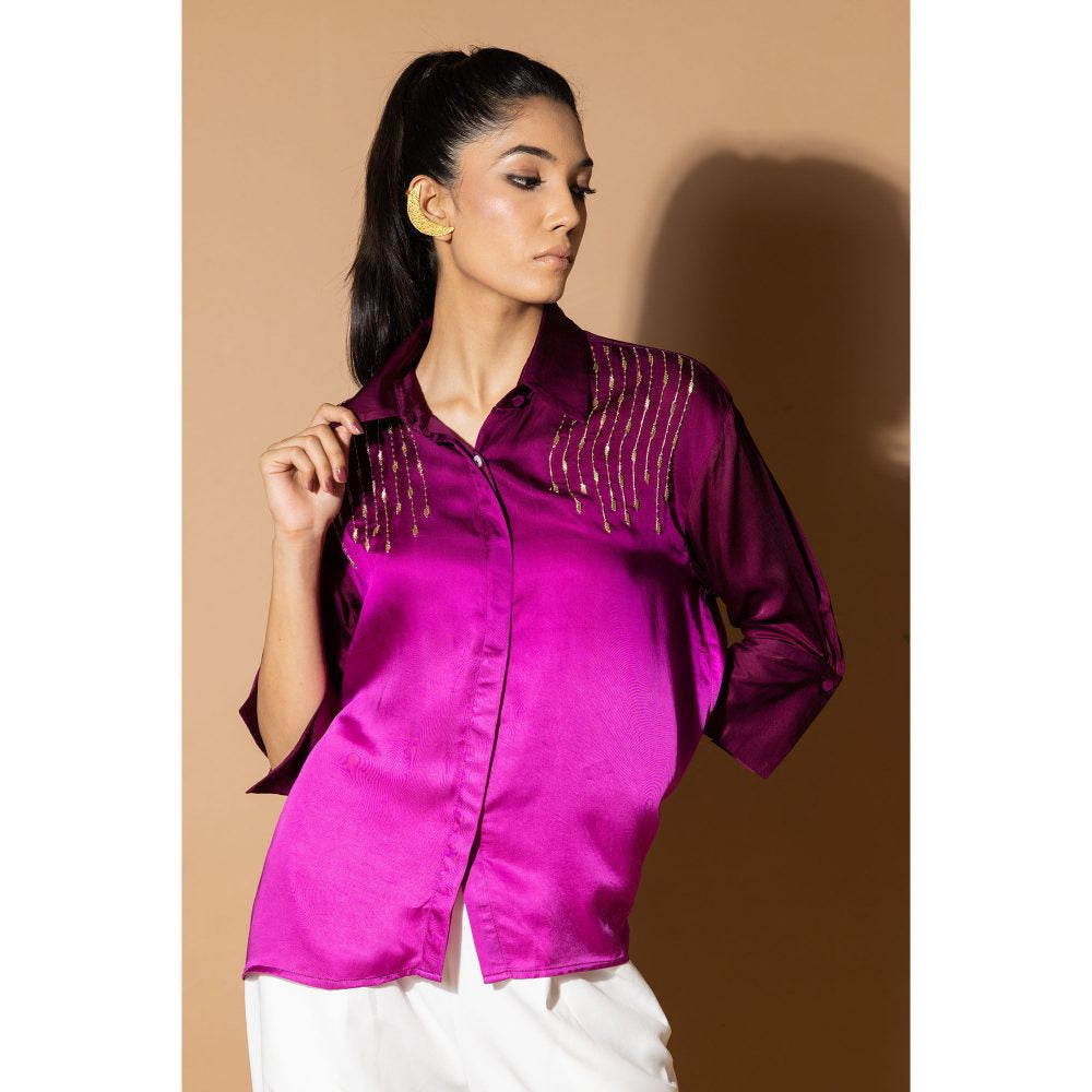 Zeefaa Southern Lights with Silver Stars Shirt