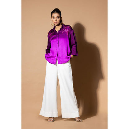 Zeefaa Southern Lights with Purple Stars Shirt