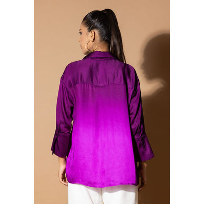 Zeefaa Southern Lights with Purple Stars Shirt