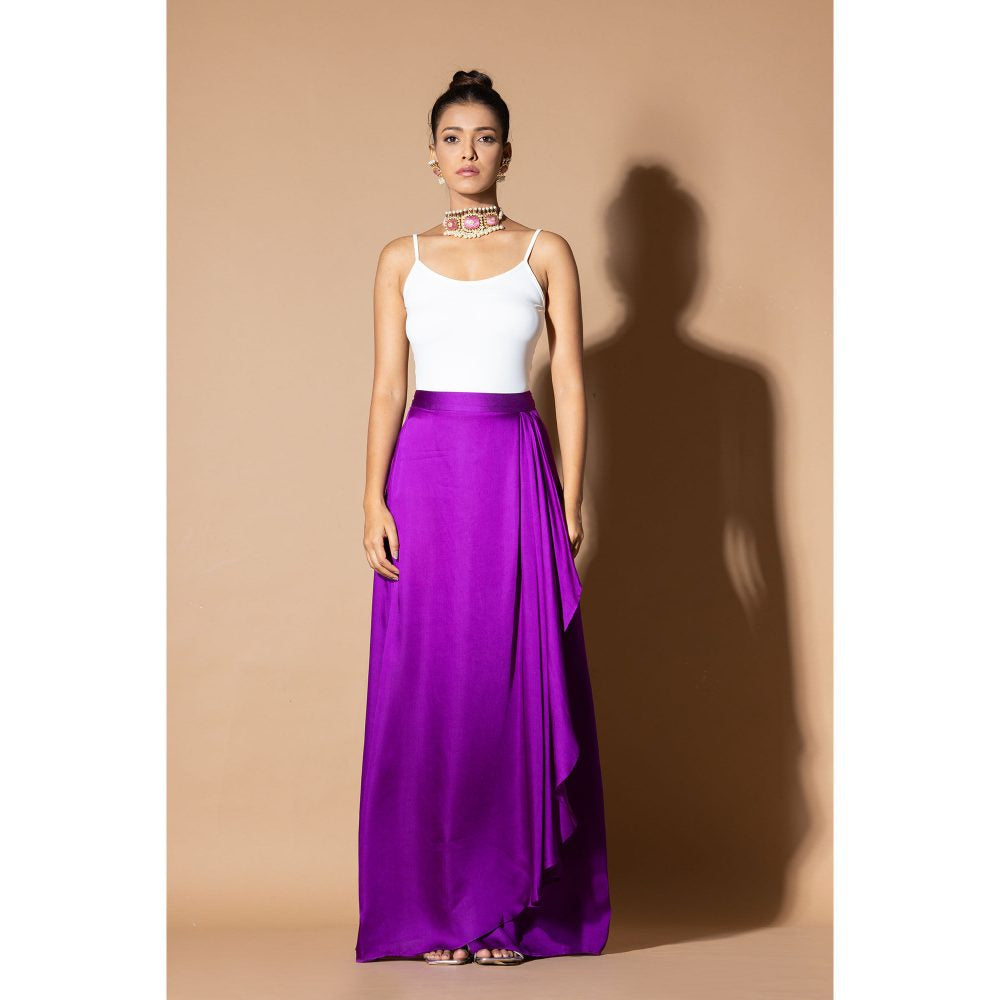Zeefaa Afterglow Purple Draped Skirt