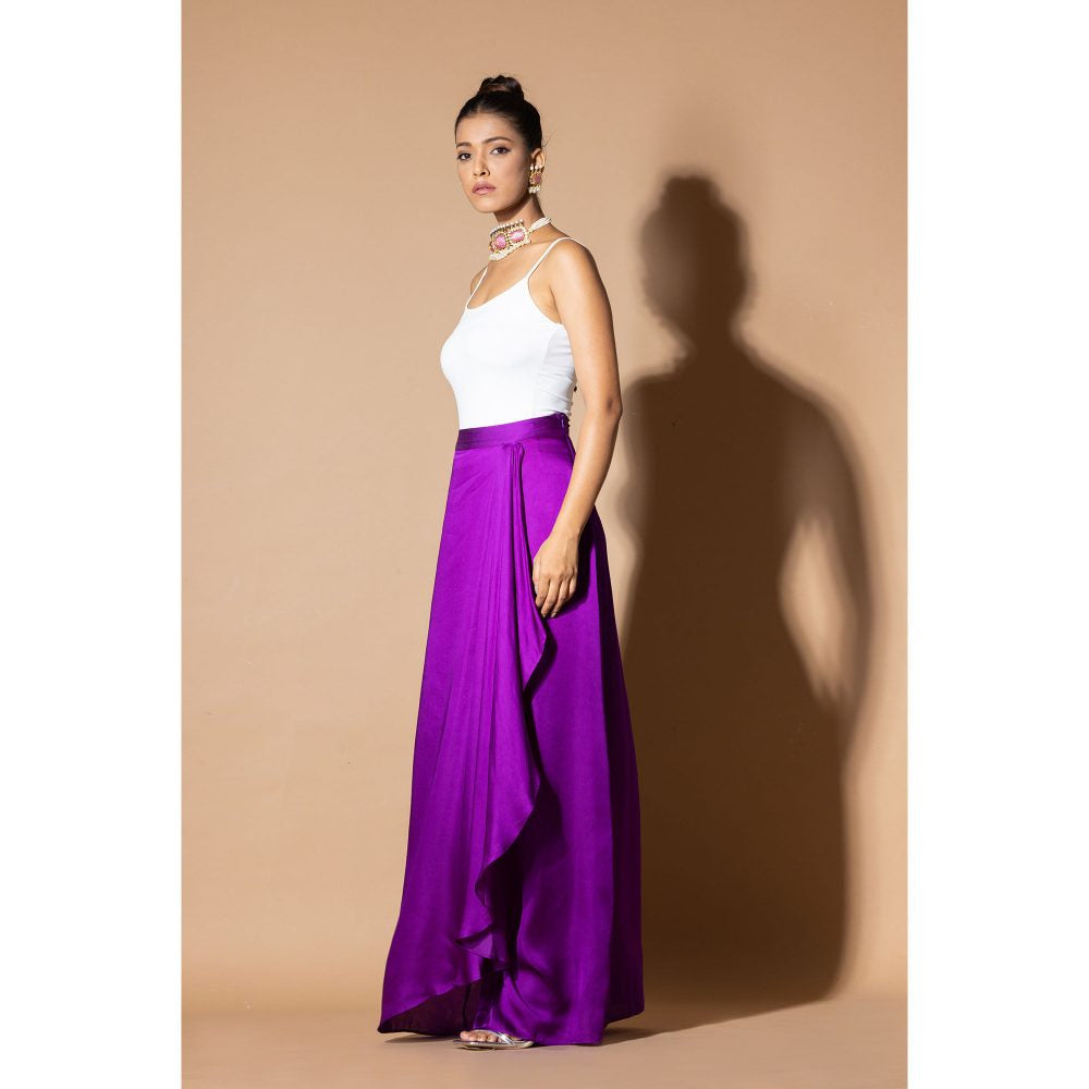 Zeefaa Afterglow Purple Draped Skirt