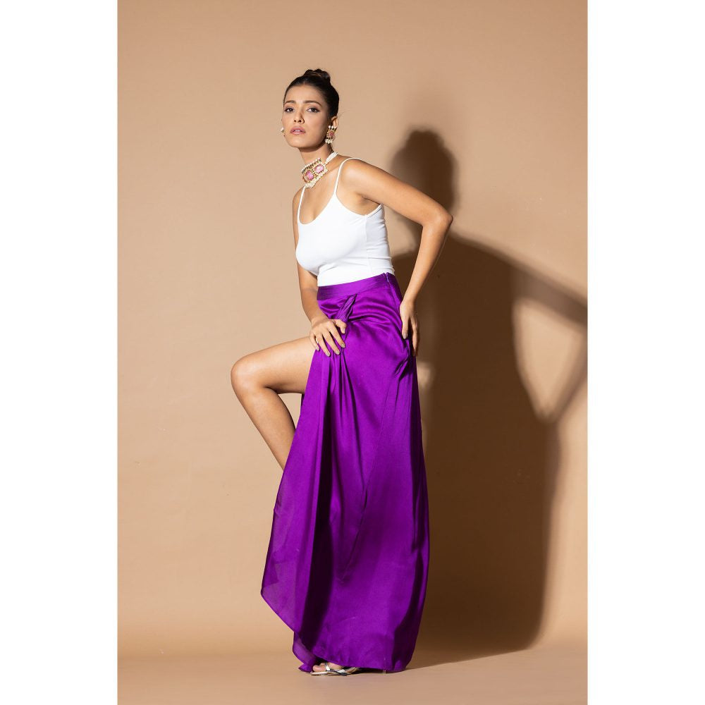 Zeefaa Afterglow Purple Draped Skirt