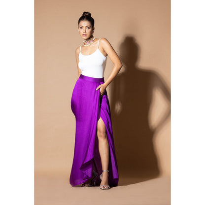 Zeefaa Afterglow Purple Draped Skirt