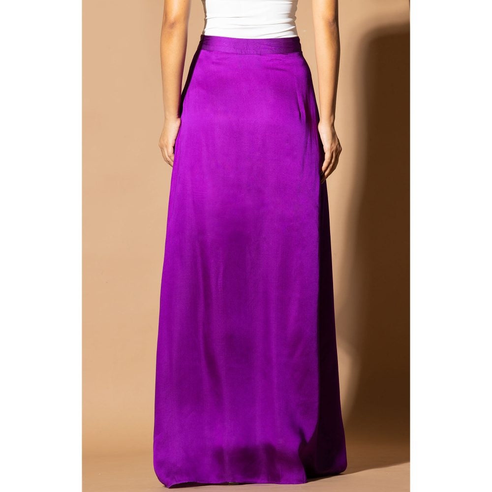 Zeefaa Afterglow Purple Draped Skirt