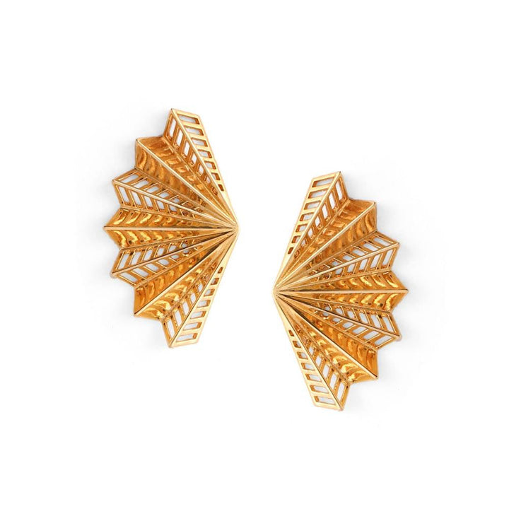 Zurooh 18K Gold Plated Metallic Wing Earring