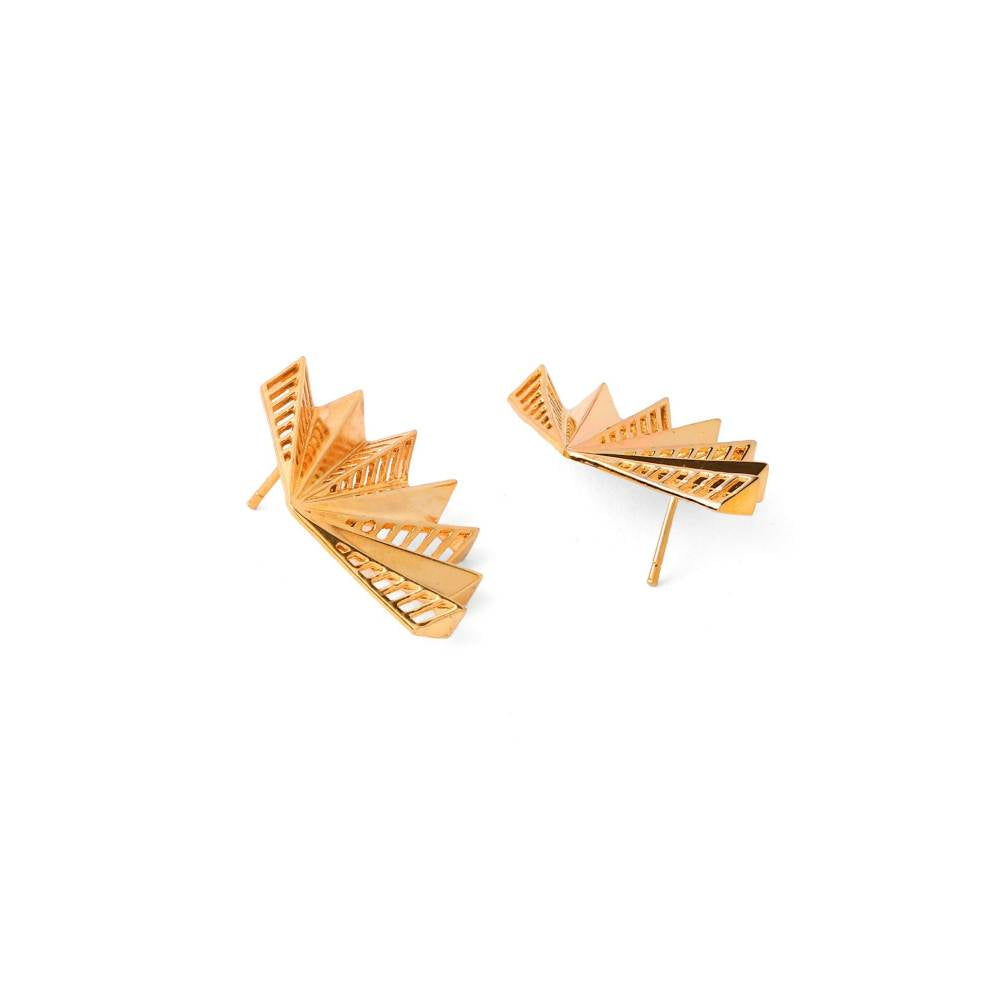 Zurooh 18K Gold Plated Metallic Wing Earring