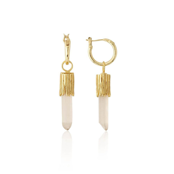 Zurooh 18K Gold Plated Crystal Earrings In Italian Brass