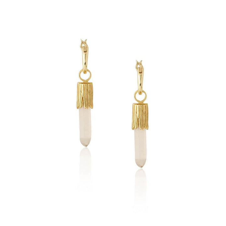 Zurooh 18K Gold Plated Crystal Earrings In Italian Brass