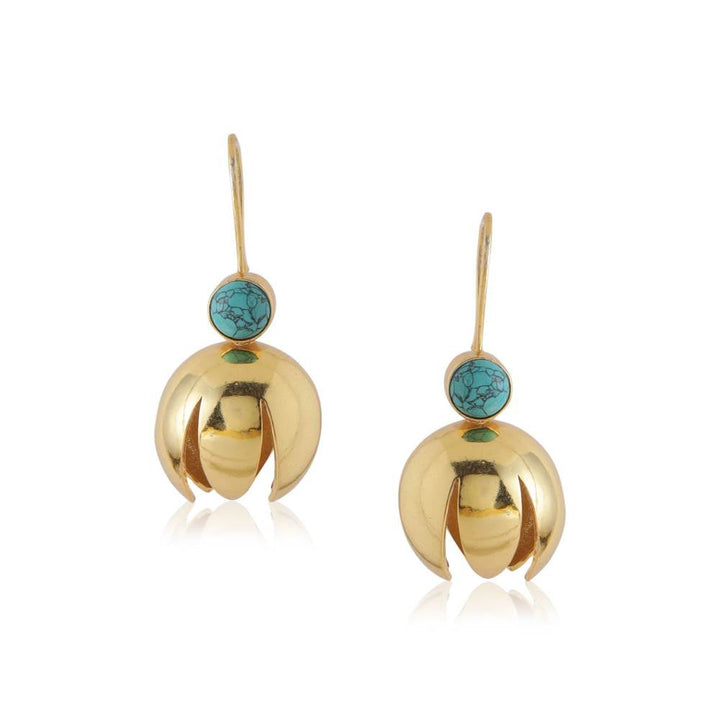 Zurooh Designer 18K Gold Plated Flower Earring