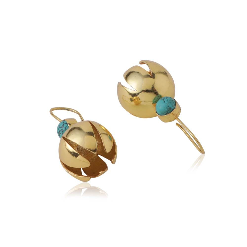 Zurooh Designer 18K Gold Plated Flower Earring