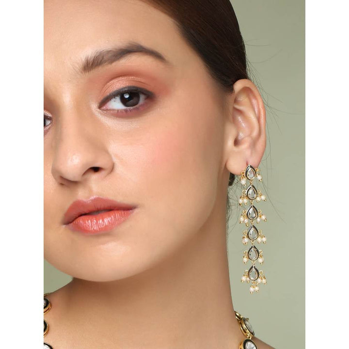 Zurooh Contemporary Polki Danglers With Enamel Detail