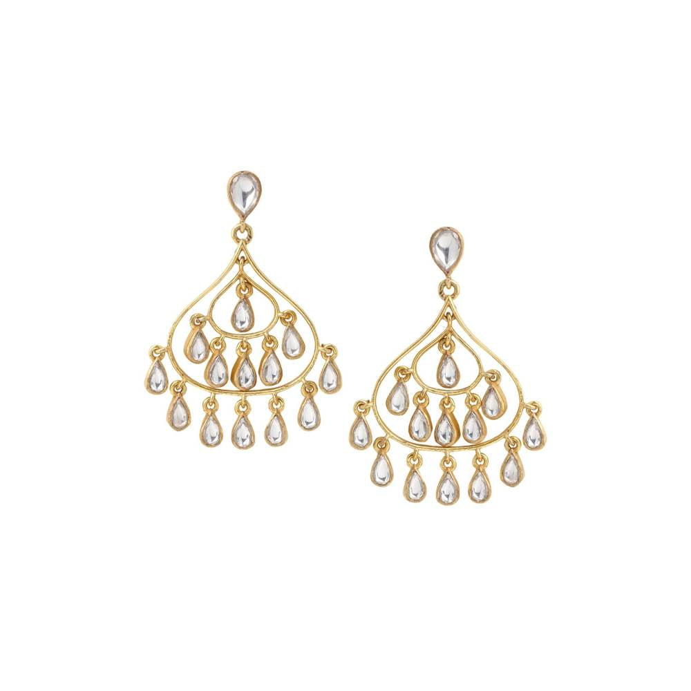 Zurooh 18K Gold Plated Minimal Fusion Danglers