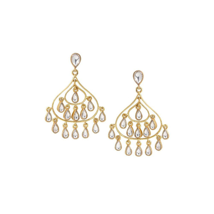 Zurooh 18K Gold Plated Minimal Fusion Danglers