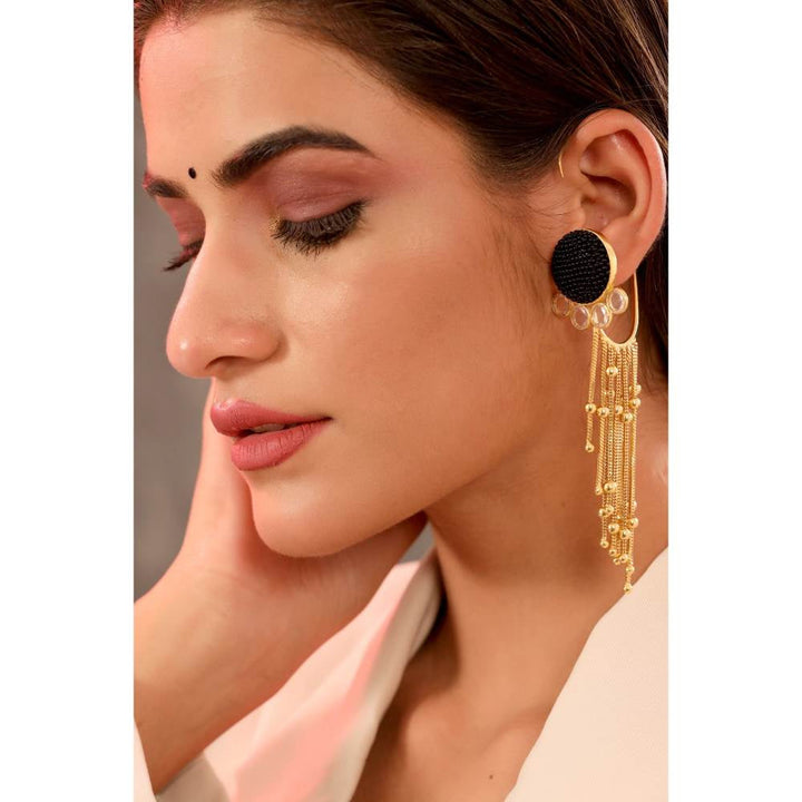 Zurooh 18K Gold Plated Statement Ear cuff With Dangling Chains