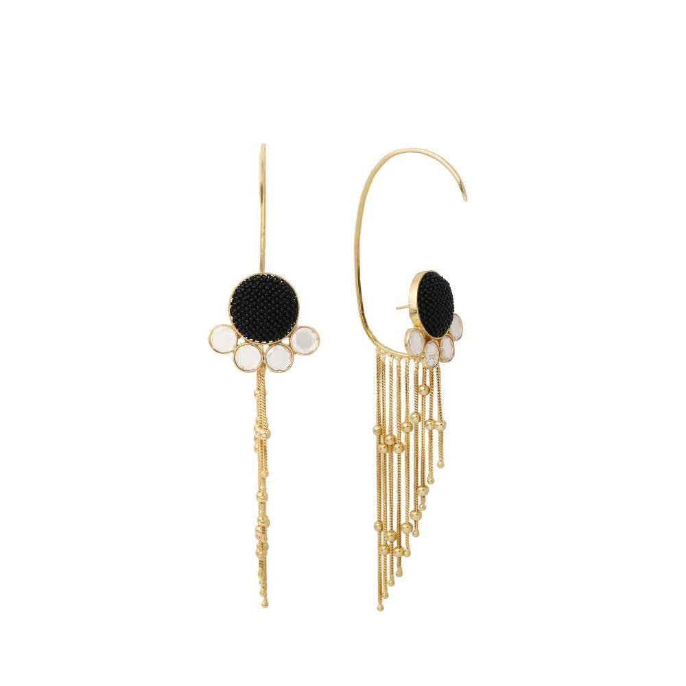 Zurooh 18K Gold Plated Statement Ear cuff With Dangling Chains