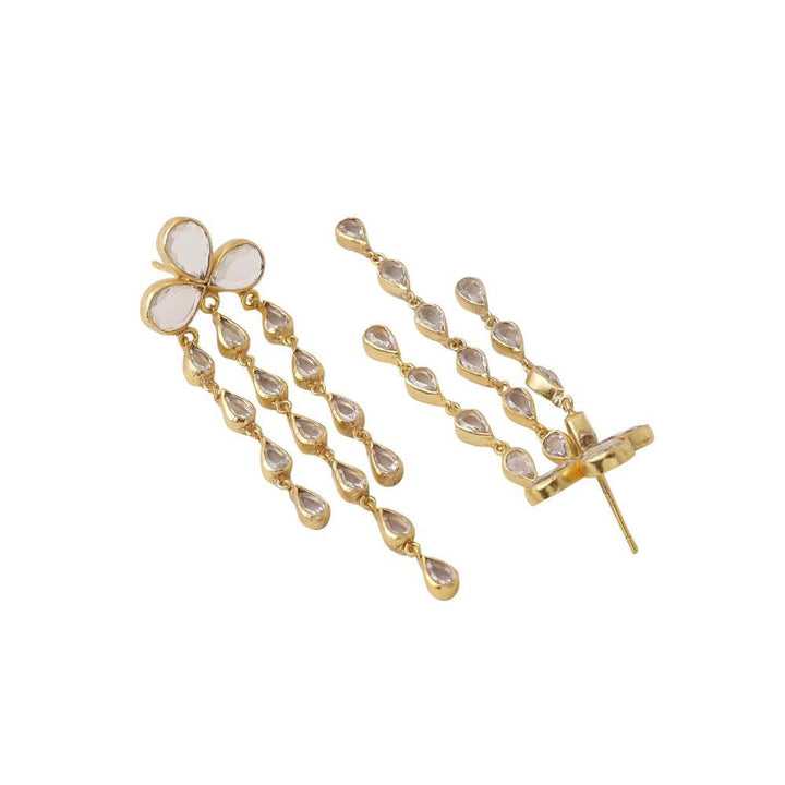 Zurooh 18K Gold Plated Polki Chandelier Earrings