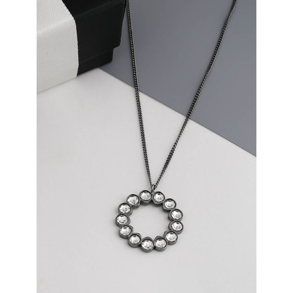 Zurooh Oxidised Polki Necklace with Chain