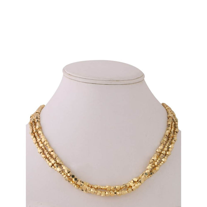 Zurooh 18K Gold Plated Multi Faceted Metal Beads Necklace