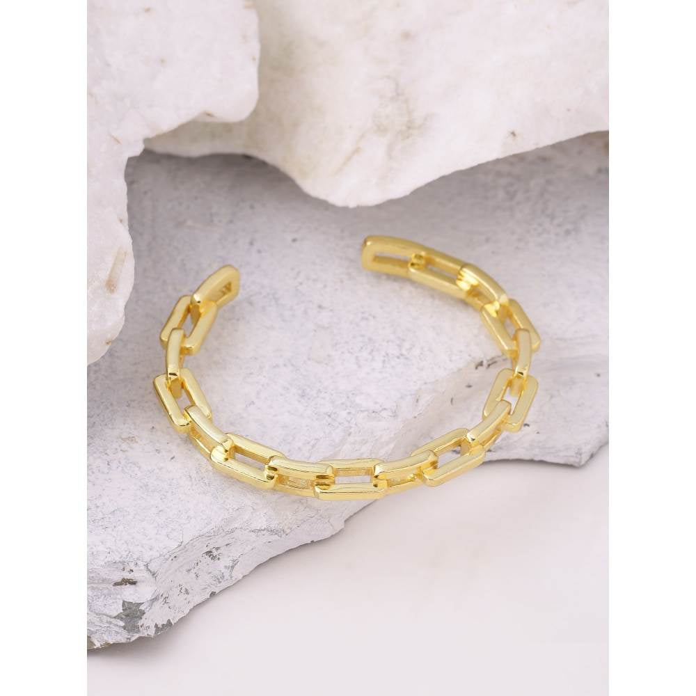 Zurooh 18K Gold Plated Solid Link Chain Bracelet