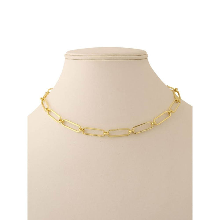 Zurooh 18K Gold Plated Double Layer Link Chain Crystal Necklace