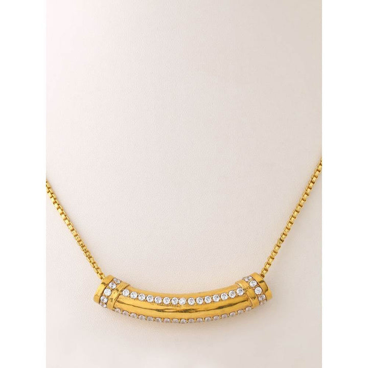 Zurooh 18K Gold Plated Zirconia Studded Necklace