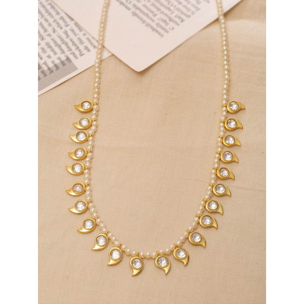 Zurooh 18K Gold Plated Polki Studded Fusion Necklace