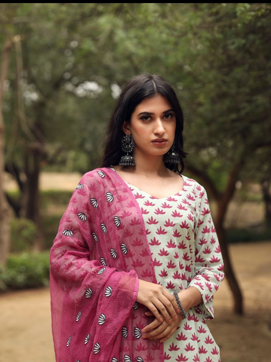 Padmini Pink Straight Set