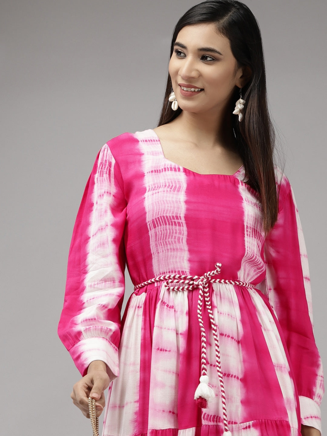 Pink & White Tie and Dye Dress Yufta Store