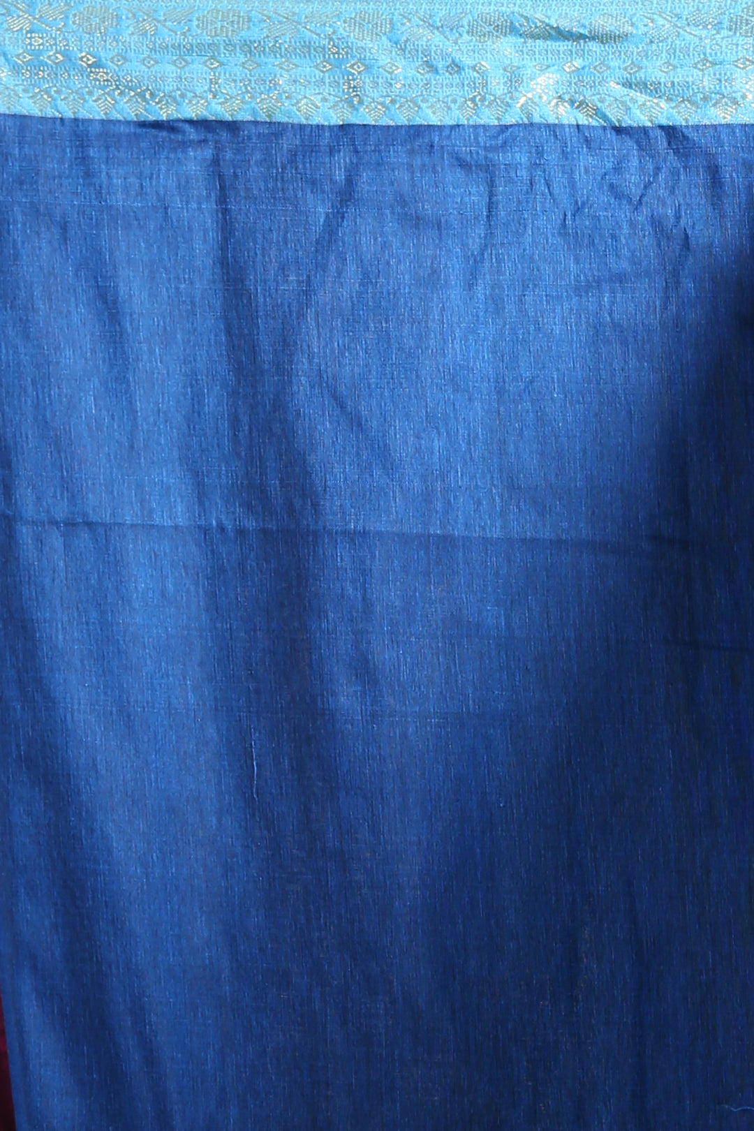 CHARUKRITI Blue Pink Ethnic Motifs Zari Pure Linen Saree with Unstiched Blouse