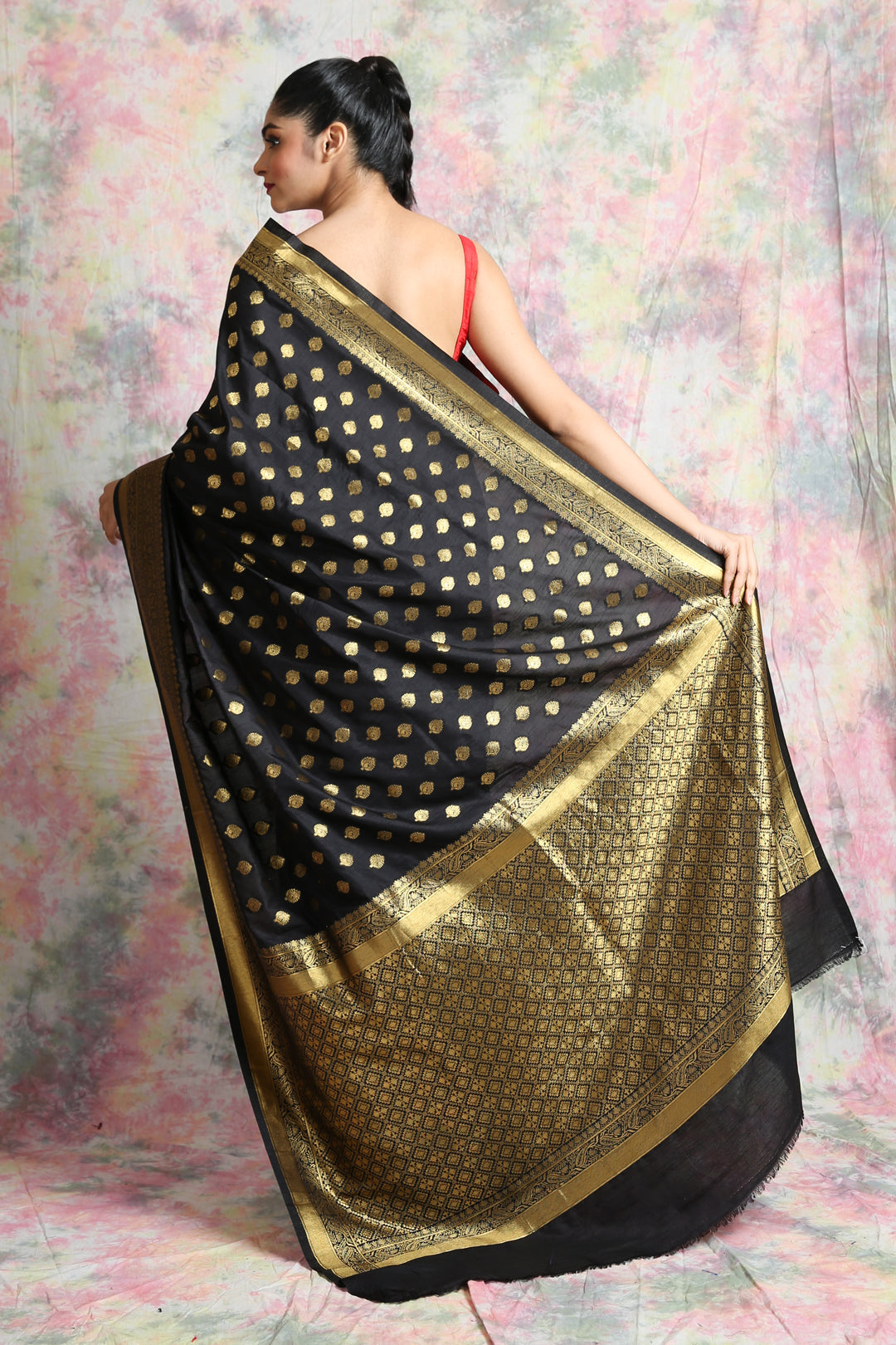 Black Khaddi Benarasi Saree freeshipping - Charukriti