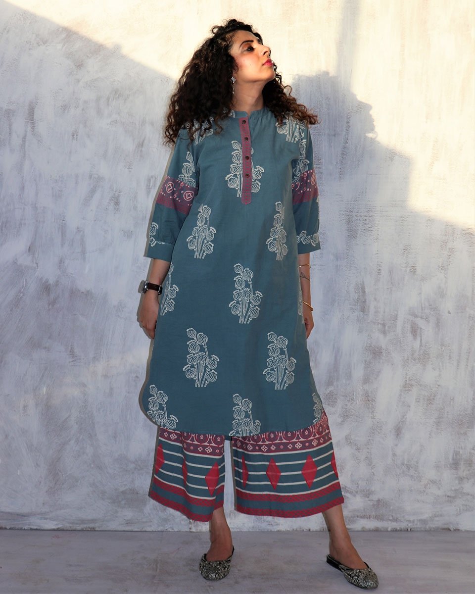 Chidiyaa Blue Cotton Dress