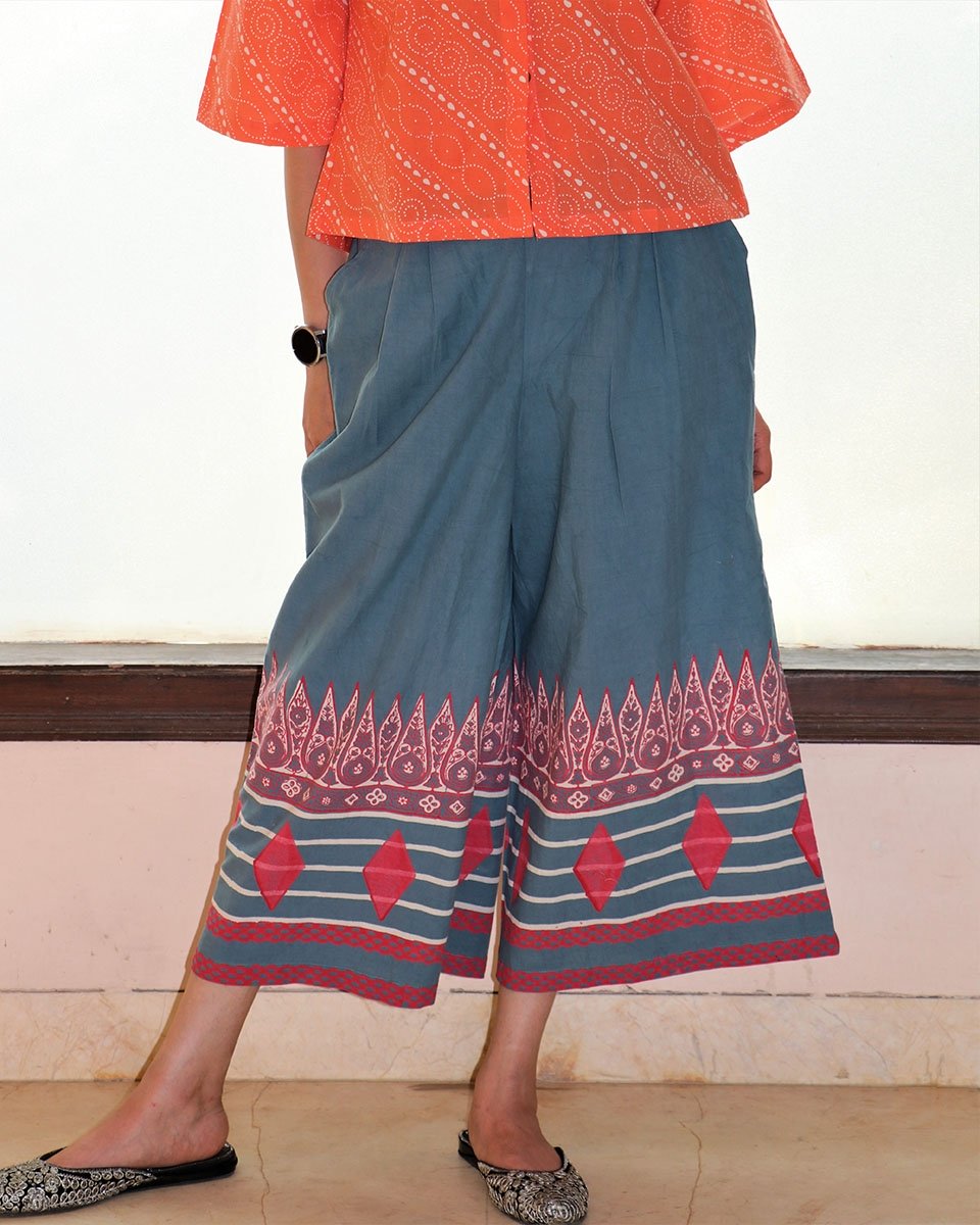 Chidiyaa Blue Kota Silk Palazzo