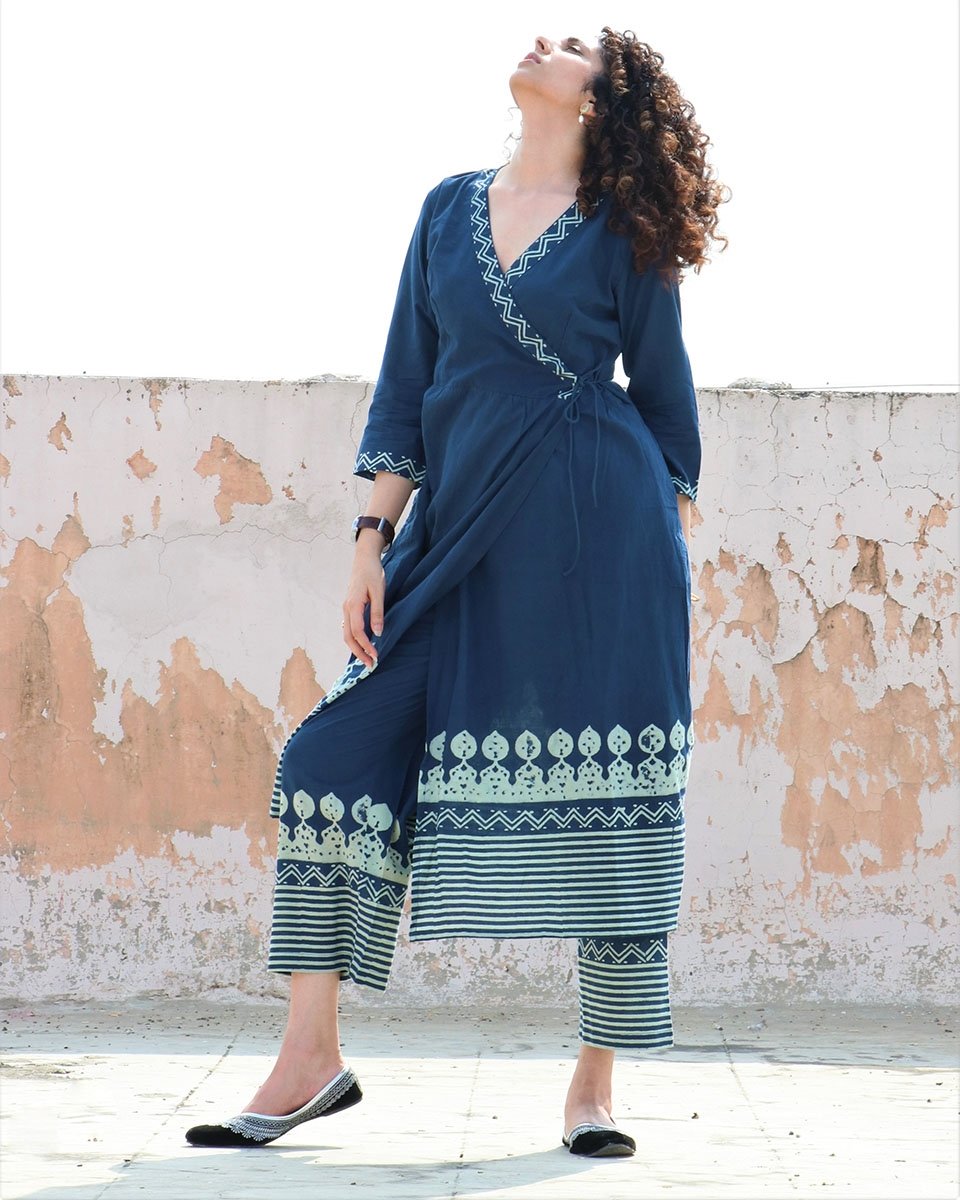 BLUE BORDER HANDPRINTED BOTTOMS