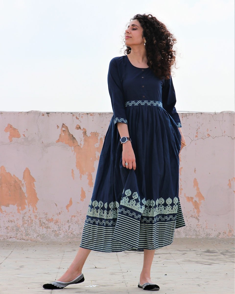 Chidiyaa Blue Linen Dress