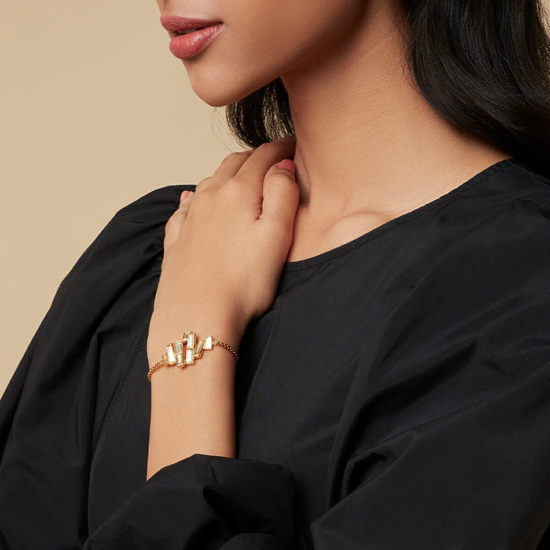 Abstract Mirror Bolo Bracelet - Isharya | Modern Indian Jewelry