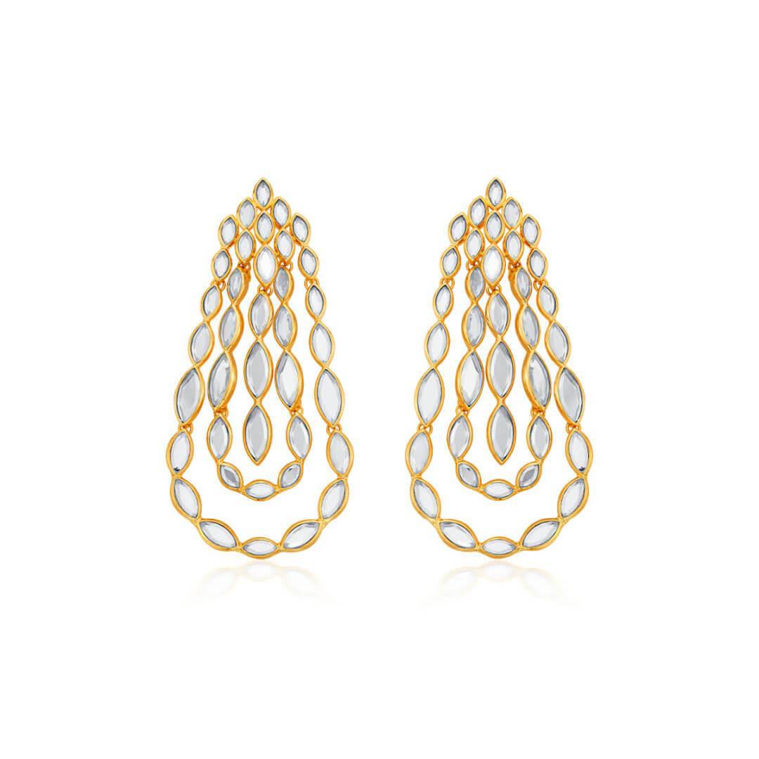 Marquise Mirror Chandelier Earrings - Isharya | Modern Indian Jewelry