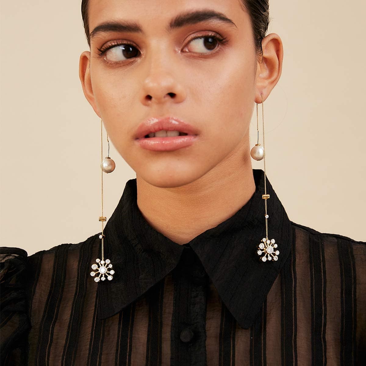 Modern Maharani Floret Needle and Thread Earrings - Isharya | Modern Indian Jewelry