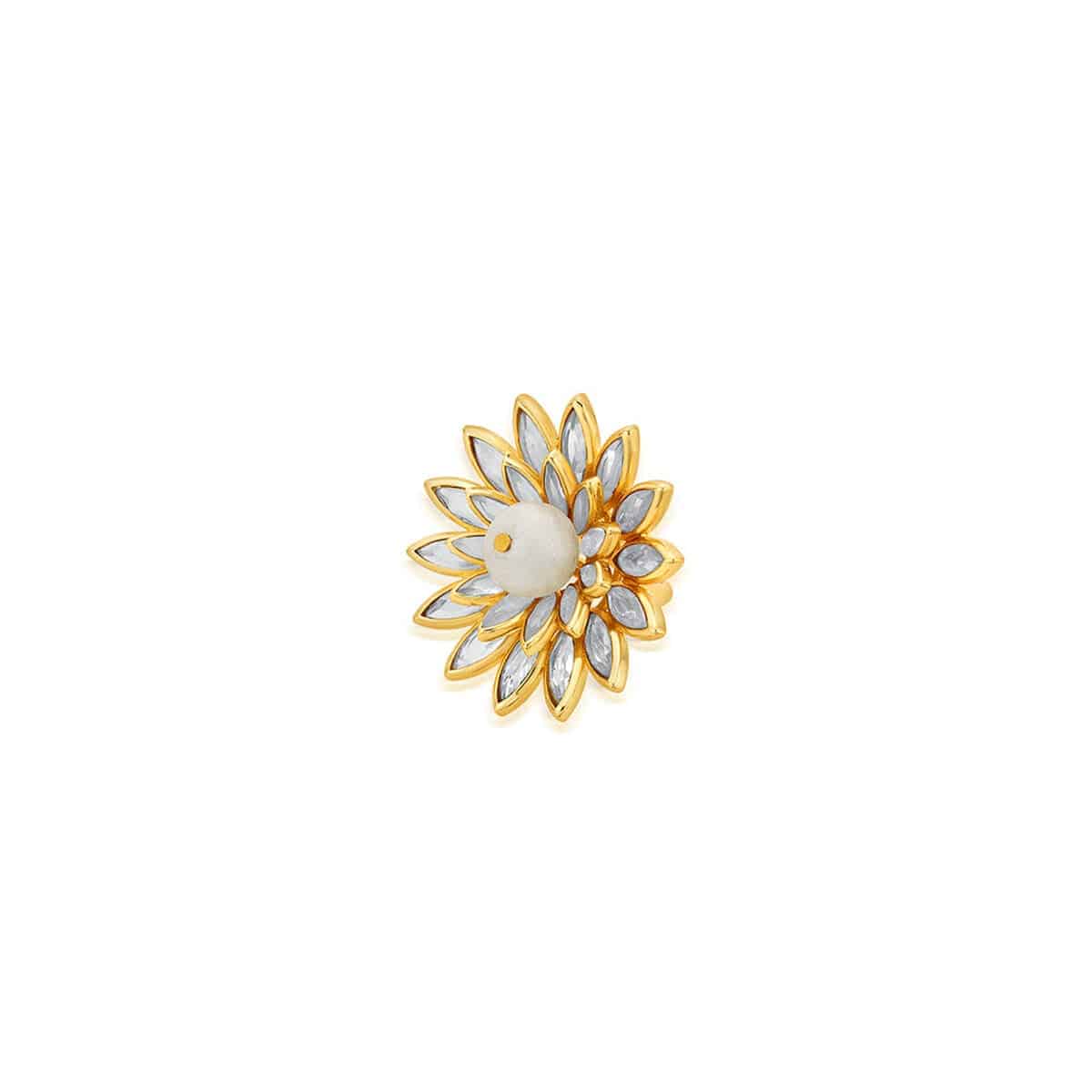 Marquise Mirror Statement Pearl Ring - Isharya | Modern Indian Jewelry